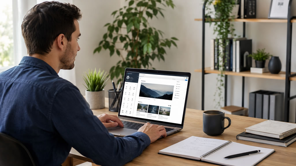 Persona aprendiendo WordPress desde un ordenador